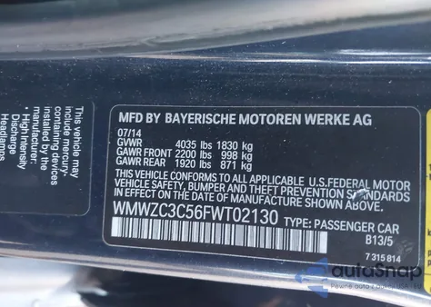 2015 Mini Countryman Cooper S from USA, damaged, VIN WMWZC3C56FWT02130